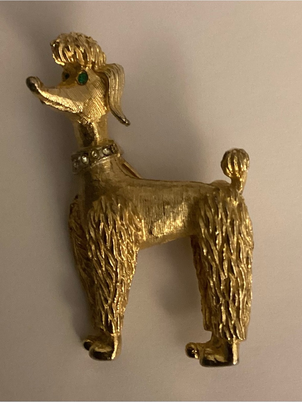 Vintage 1960s Gold Poodle Dog Brooch Pin - Elegant Pet Jewelry Accent